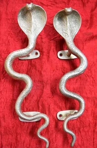 Brass Snake Shape Door Handle in silver color RU48 - Picture 1 of 11