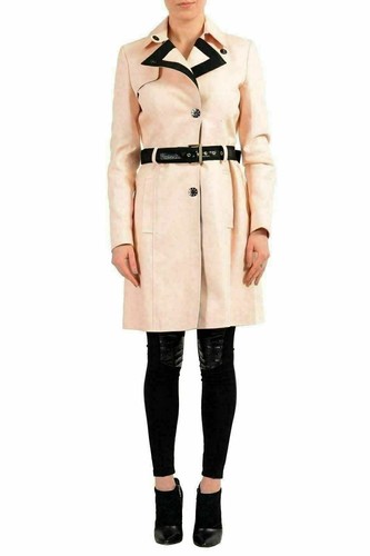 Versace cappotto basic donna rosa con cintura US S IT 40