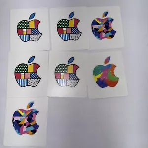 Official Apple Logo Decal Stickers | Set of 7 From Gift Cards) Abstract Designs - Picture 1 of 5