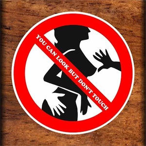 Set Of You Can Look But Don't Touch Warning Sign Sticker Decal Indoor/Outdoor - Picture 1 of 3