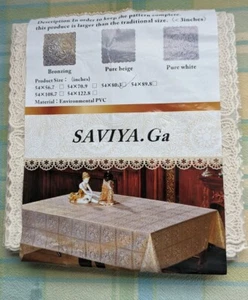 NEW SAVIYA. Ga Floral Environmental PVC Rectangle 54" x 80.3" Table Protector - Picture 1 of 9