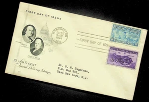 1944 Special Delivery FDC Artcraft Cachet 13¢ Stamp Franklin Walker Washington D - Picture 1 of 2