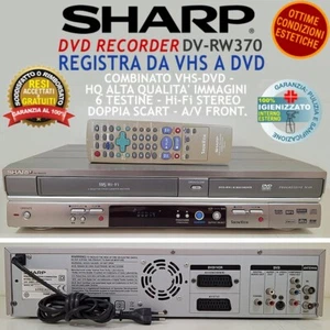 VIDEOREGISTRATORE COMBINATO DVD VHS SHARP DV-RW370 VCR CASSETTE DVD RECORDER - Foto 1 di 12