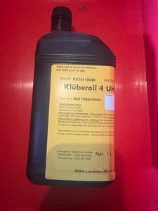 Kluberoil 4 UH1-68 N, Huile lubrifiante synthétique de qualité alimentaire, bouteille de 1 litre, NEUF - Photo 1/6