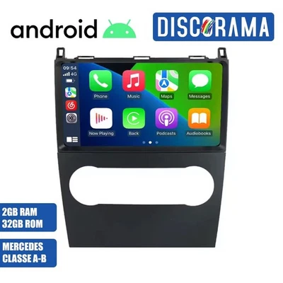 AUTORADIO ANDROID STEREO MERCEDES CLASSE A B W245 W169 2009-2012 NAVI CARPLAY - Immagine 1 di 4