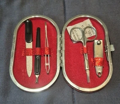 Simple Pleasures Manicure Tool Kit 5 Pieces Red Nail File Clippers - Image 1 of 2