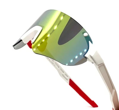 Yellow Mirror Lens Sunglasses Sport Golfing Driving Biking Single Lens Designer - Image 1 of 4