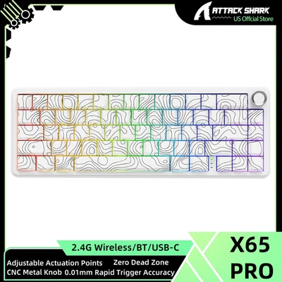 ATTACK SHARK X65PRO HE Rapid Trigger Wireless Gaming Keyboard, 0.01mm RT Accurac - Image 1 of 4