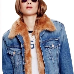 MOTHER Denim The Furry Drifter Jacket Size Large Detachable Fur Vest - Bild 1 von 8
