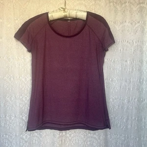 Lululemon Race Me T-shirt Size M Purple Plum Way Stretch Wicking - Picture 1 of 9