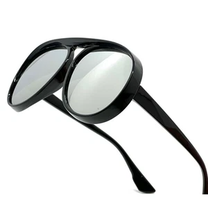 Gafas de sol plateadas con espejo circular verano playa hombres mujeres redondas negras tinte tonos - Imagen 1 de 6