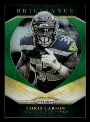 2020 Panini Prizm #15 Chris Carson Brilliance Prizms Green Seattle Seahawks - Image 1 of 2