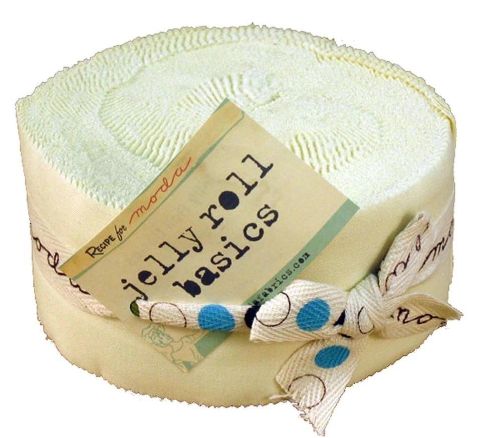 Rollo de gelatina Basics Bella Solids Snow 9900-11, 40 tiras de tela de algodón de 2,5 x 44 pulgadas Foto 1 de 1