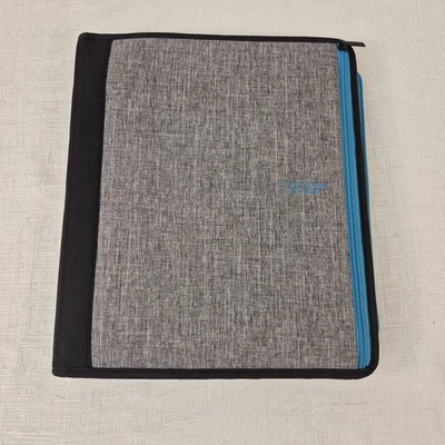 Cartera de carpeta de cremallera de cinco estrellas archivo expandible de 3 anillos gris/azul nueva Foto 1 de 4