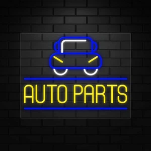 Auto Parts Sign for Business Displays | LED Flex Neon | 24"W x 31"H x 1"D - Picture 1 of 5
