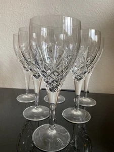 6 x Royal Doulton Crystal Dorchester Cut Large Red Wine Glasses - Picture 1 of 8