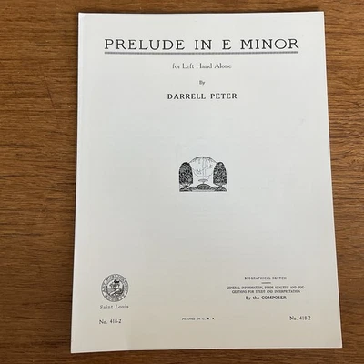 Prelude in E Minor~Peter~Progressive 400 Series~#418-2~Art Publication Society - Image 1 of 4