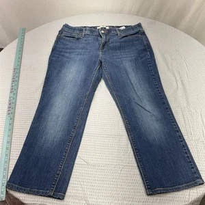 Levis 525 Perfect Waist Straight Jeans Womens 16 Blue Denim Mid Rise Stretch - Picture 1 of 8