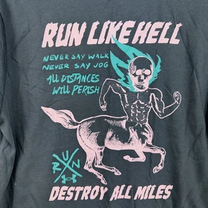 Under Armour Run Like Hell Herren T-Shirt Medium Loose Fit grau Grafik Logo - Bild 1 von 11