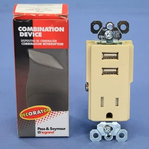 PS Avorio Resistente alle Manomissioni 5-15R 15A 125V Presa 2.1A Caricatore USB TM8-USBICC6 - Foto 1 di 7