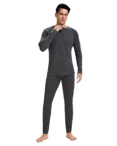 Men's 100% Merino Wool Base Layer Sets Lightweight Active Base Layer for Ski ... - Picture 1 of 6