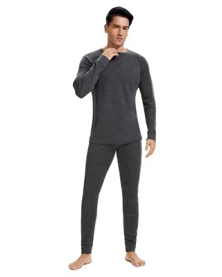 Men's 100% Merino Wool Base Layer Sets Lightweight Active Base Layer for Ski ... - Image 1 of 4