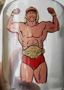 Vintage 1985 Titan Sports WWF/WWE Hulk Hogan 32 oz Glass Mug "Hulkamania" - Picture 1 of 8
