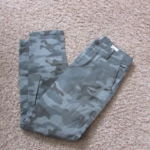 Gap Girlfriend Chino 2 Green Camo Zip Fly Pants Trouser Pockets Great Shape - Picture 1 of 3