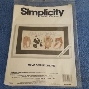 Simplicity Save our Wildlife Counted Cross Stitch Kit NIP - Picture 1 of 3