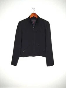 Vintage Ralph Lauren Women's Small Full Zip Black Jacket Tartan Plaid Tag - Picture 1 of 8