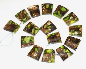 JUEGO DE 15 CUENTAS DE JASPE IMPERIAL SEDIMENTO MARINO CON COLGANTE DE PIEDRAS PRECIOSAS BRONCE - Imagen 1 de 1