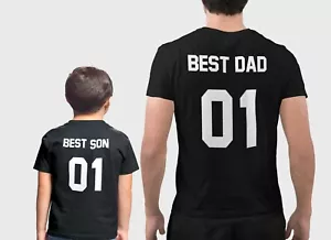 Best Dad & Best Son Shirts Matching SET Fathers Day Daddy Gift Dad and Baby - Picture 1 of 7