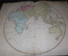 1802 FADEN COLOUR MAP OF THE EASTERN HEMISPHERE WITH NEW HOLLAND AFRICA ASIA *