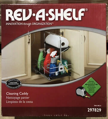 Rev-A-Shelf 11,25 дюйма ширина x 19,5 дюйма высота металлический 1-уровневый контейнер для чистки шкафа - Изображение 1 из 2