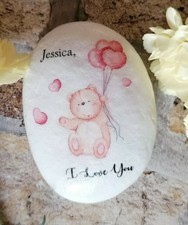 I love you, teddy bear, Bespoke valentine's pebble, love, anniversary, wedding