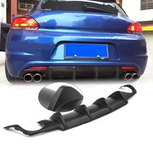 Rear Bumper Lip Diffuser Spoiler for VW Scirocco R R20 2009-2014 Dual Exhaust - Picture 1 of 12