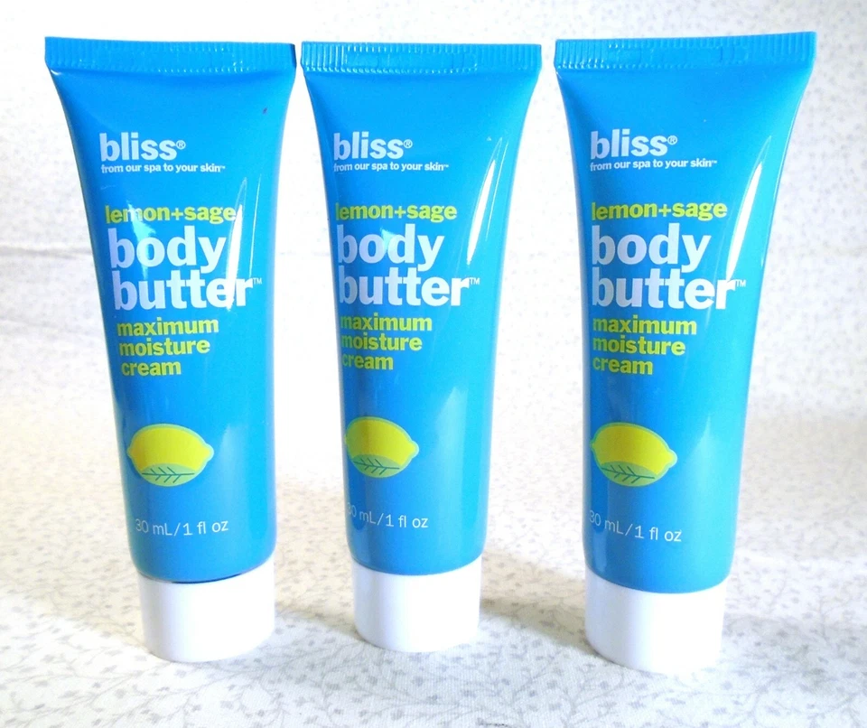 Lot of (3) BLISS  Lemon + Sage Body Butter - 1.0 oz. each - Sealed - Image 1 of 1