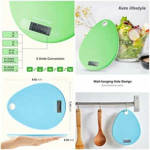 Digital Kitchen Scales 5kg Electronic LCD TARE High Precision Free UK Shipping - Picture 1 of 14