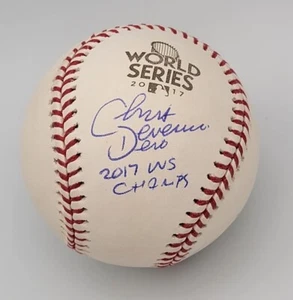 CHRIS DEVENSKI HOUSTON ASTROS 2017 WORLD SERIES SIGNED ROMLB BALL MLB COA - Picture 1 of 2