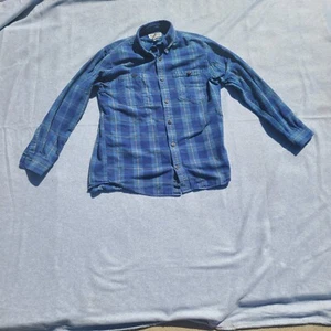 Camicia uomo Daluth Trading manica lunga in flanella blu a quadri - Foto 1 di 9