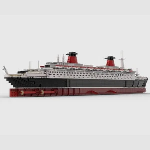 1/400 Scale SS France Large Steamship Fit for 10294 2673 Bricks MOC-62291 Gift - Picture 1 of 12