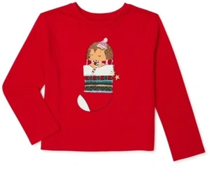 Holiday Time Shirt Girls Size 10-12 Hedgehog - Picture 1 of 3