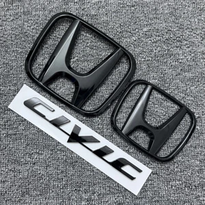 Black Front Grille Trunk Emblem For Honda Civic DX EX 2006-2011 Si Coupe 2-Door - Bild 1 von 5