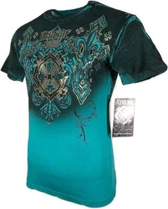 Nueva Camiseta Xtreme Couture by Affliction Para Hombre Verde Azulado Momentum Shift MMA S-4XL - Imagen 1 de 5