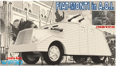 FIAT – MONTI CORAZZATO DI CIRCOSTANZA in AOI Resin Kit 1/72 WIP3D  72036 - Immagine 1 di 2