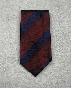 Paul Stuart New York Neckwear Men’s Pure Silk Tie Red Navy Blue Striped 3.6” in - Picture 1 of 17