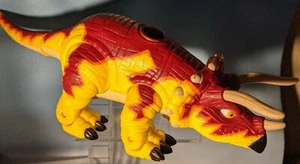 Fisher Price Imaginext Triceratops Dinosaur Figure 10" Yellow Red - Picture 1 of 4
