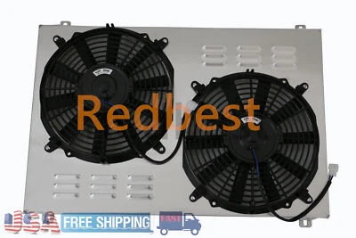 Cubierta de aluminio + ventilador de 12" ajuste 78-87 Chevy/Oldsmobile Cutlass/Pontiac Grand Prix radiador Foto 1 de 4