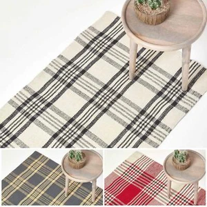 Handwoven 100% Wool Non Slip Rug/Hall Runner Traditional Scottish Tartan Check - Picture 1 of 22