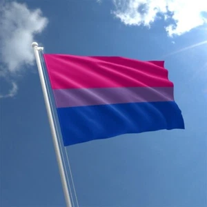 BISEXUAL PRIDE FLAG 5ft x 3ft Rainbow Gay Inclusive Flags with Eyelets LGBTQIA+ - Picture 1 of 2